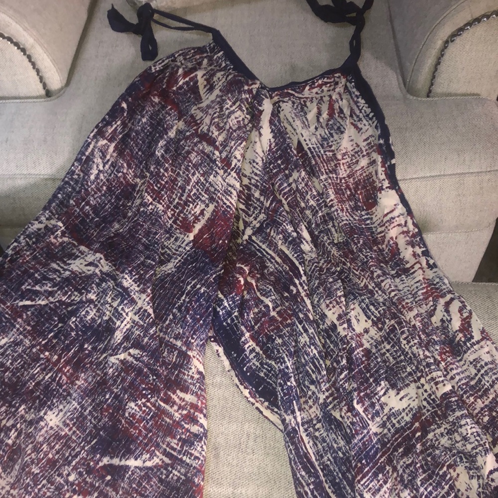 Red, white and blue dress with leg sleeves